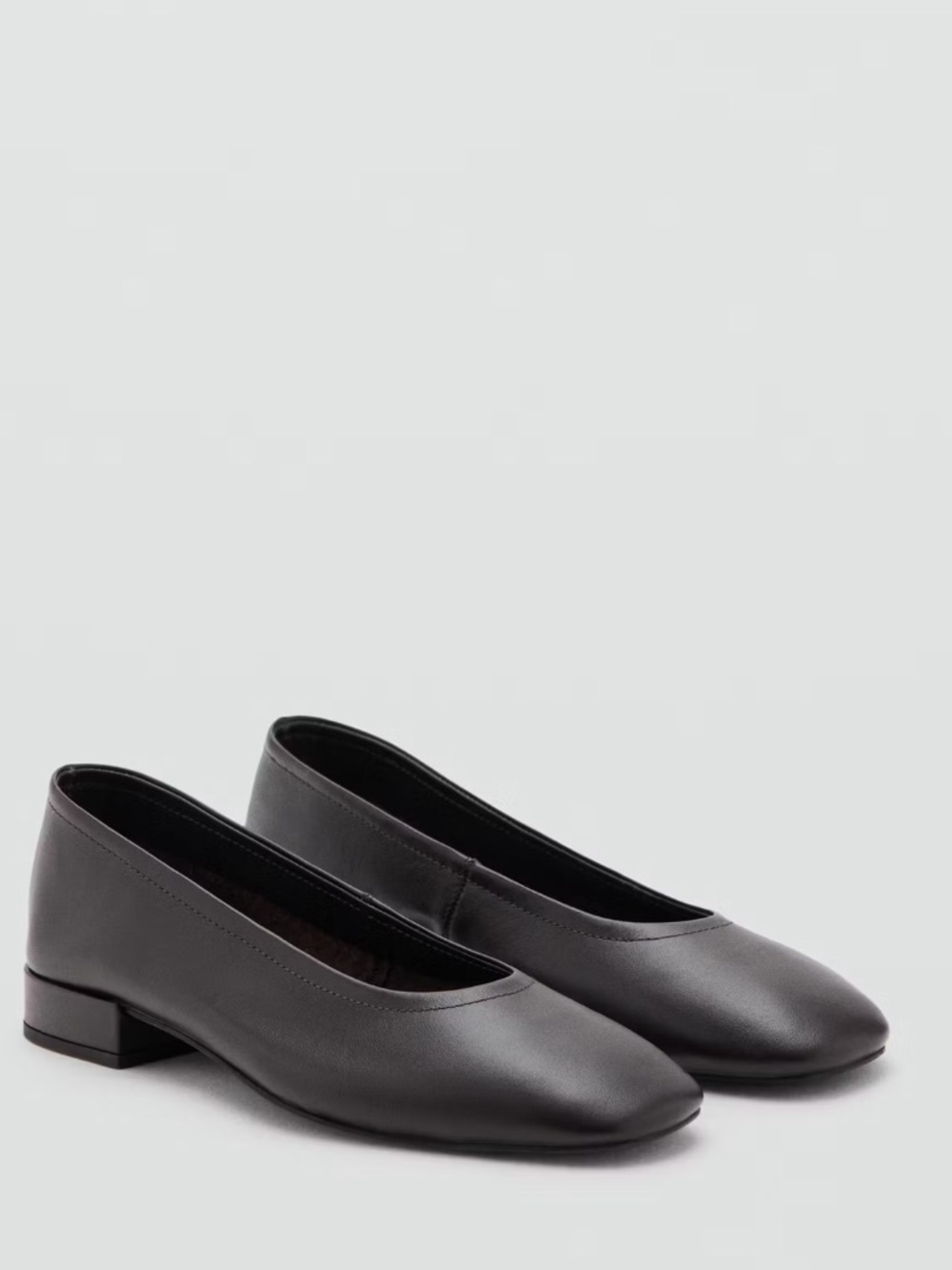Mango Leather Flat Shoes Chocolate